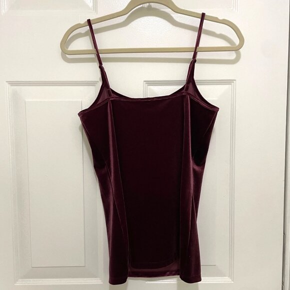 Loft Burgundy Velvet Spaghetti Strap Camisole Top Womens Size‎ M - Picture 5 of 7